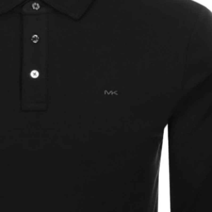 Alternative Image for ProductMichael Kore Sleek Long Sleeved Polo T Shirt Black3
